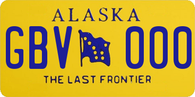 AK license plate GBV000