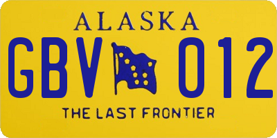 AK license plate GBV012