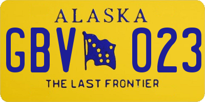 AK license plate GBV023