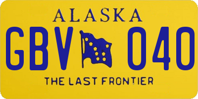 AK license plate GBV040