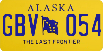 AK license plate GBV054