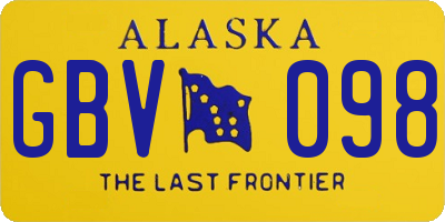 AK license plate GBV098