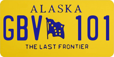 AK license plate GBV101