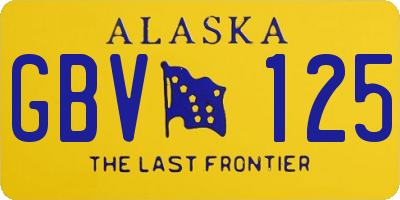 AK license plate GBV125