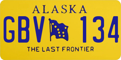 AK license plate GBV134