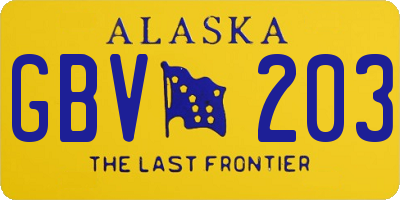 AK license plate GBV203