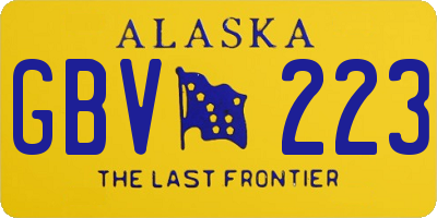 AK license plate GBV223