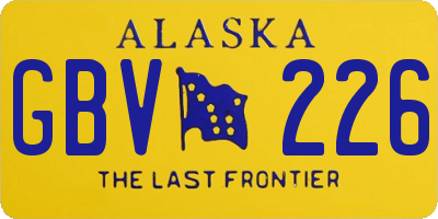 AK license plate GBV226