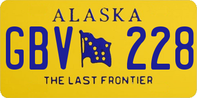 AK license plate GBV228