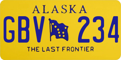 AK license plate GBV234