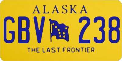 AK license plate GBV238