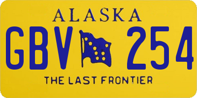 AK license plate GBV254