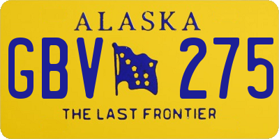 AK license plate GBV275