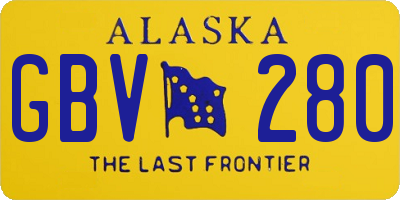 AK license plate GBV280