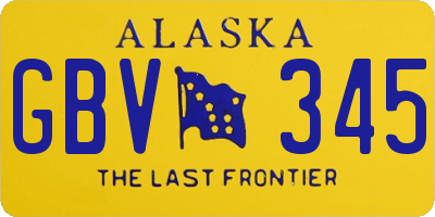 AK license plate GBV345