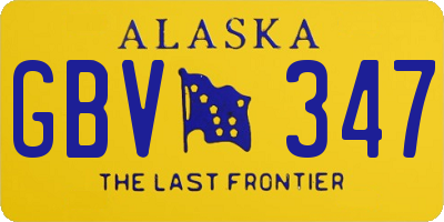 AK license plate GBV347