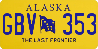 AK license plate GBV353