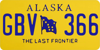 AK license plate GBV366