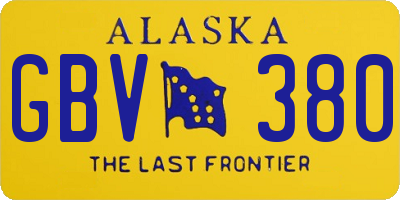 AK license plate GBV380