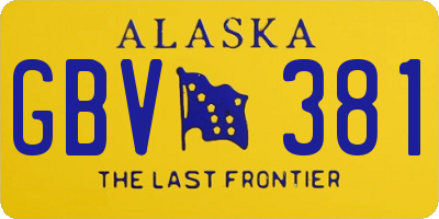 AK license plate GBV381