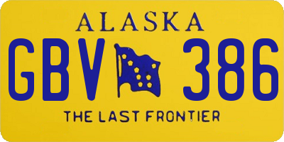 AK license plate GBV386