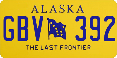 AK license plate GBV392