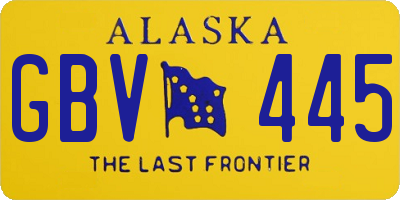 AK license plate GBV445