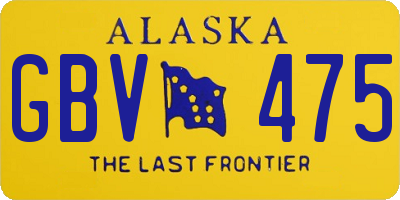AK license plate GBV475