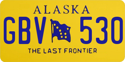 AK license plate GBV530