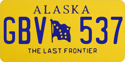 AK license plate GBV537