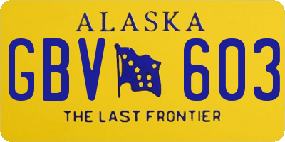 AK license plate GBV603