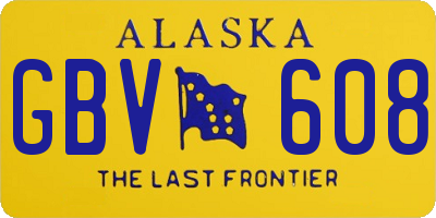 AK license plate GBV608