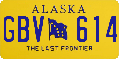 AK license plate GBV614