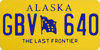 AK license plate GBV640