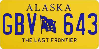 AK license plate GBV643