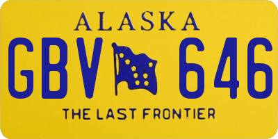 AK license plate GBV646