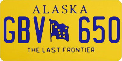 AK license plate GBV650