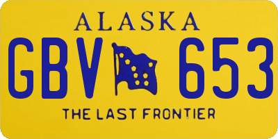 AK license plate GBV653