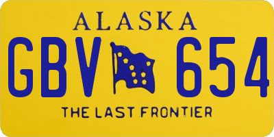AK license plate GBV654