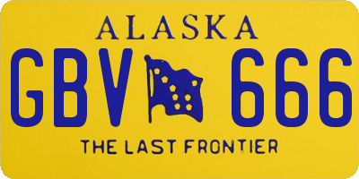 AK license plate GBV666