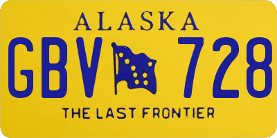 AK license plate GBV728
