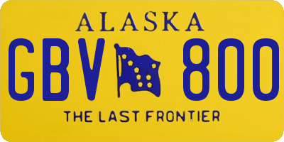 AK license plate GBV800