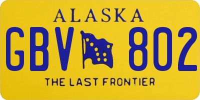 AK license plate GBV802