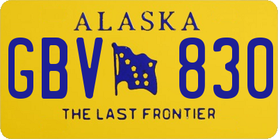 AK license plate GBV830