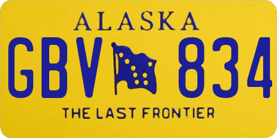 AK license plate GBV834