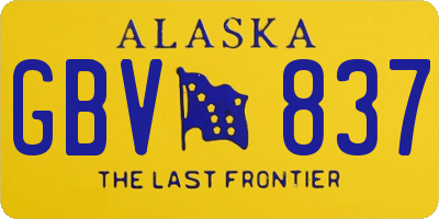 AK license plate GBV837