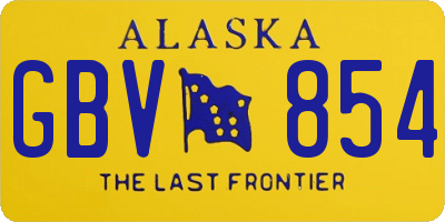 AK license plate GBV854