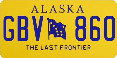 AK license plate GBV860