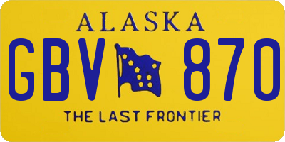AK license plate GBV870