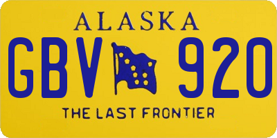 AK license plate GBV920